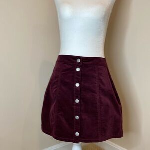Brandy Melville Burgundy Red Mini Skirt Size Small